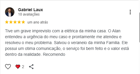 Avaliação Google — Gabriel Laux